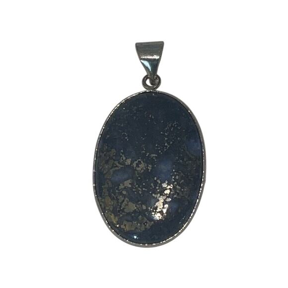 Oval Lapis Lazuli Gemstone Pendant - Picture 1 of 13